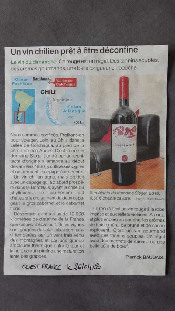 Ouest France 26 avril 2020